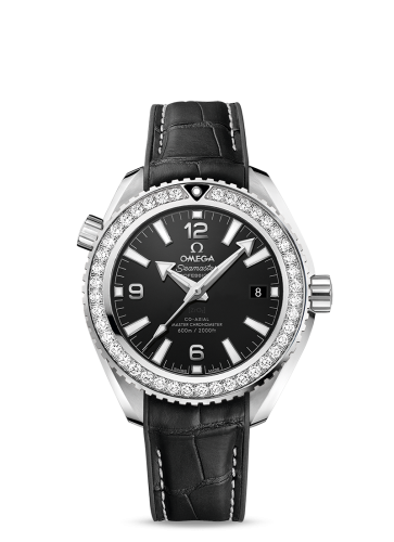 Omega Seamaster Planet Ocean 600M Co-Axial 39.5 Master Chronometer Stainless Steel / Diamond / Black / Alligator
